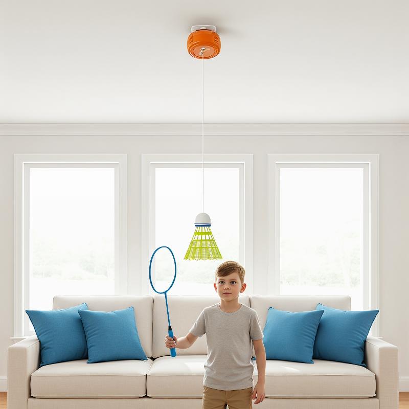 Badminton Rebound Trainer - Entraîneur de badminton rétractable automatique, rebondisseur